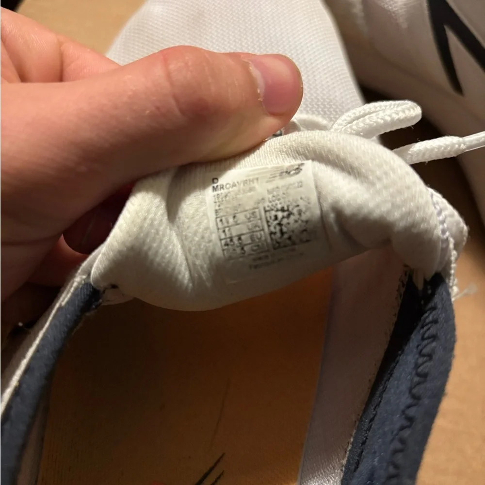 New Balance White and Navy Blue Sneakers - Picture 2 of 6